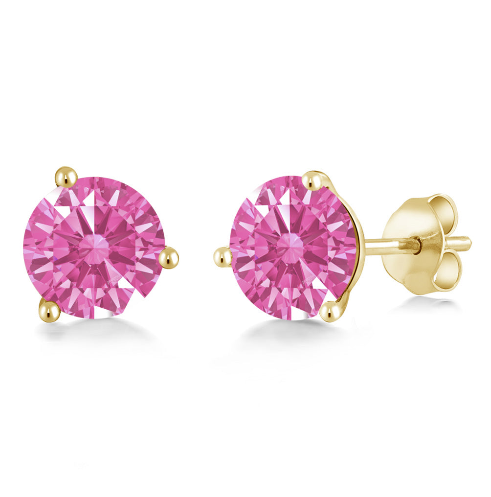 Pink Zirconia_14K Yellow Gold_Earrings in 14K Yellow Gold