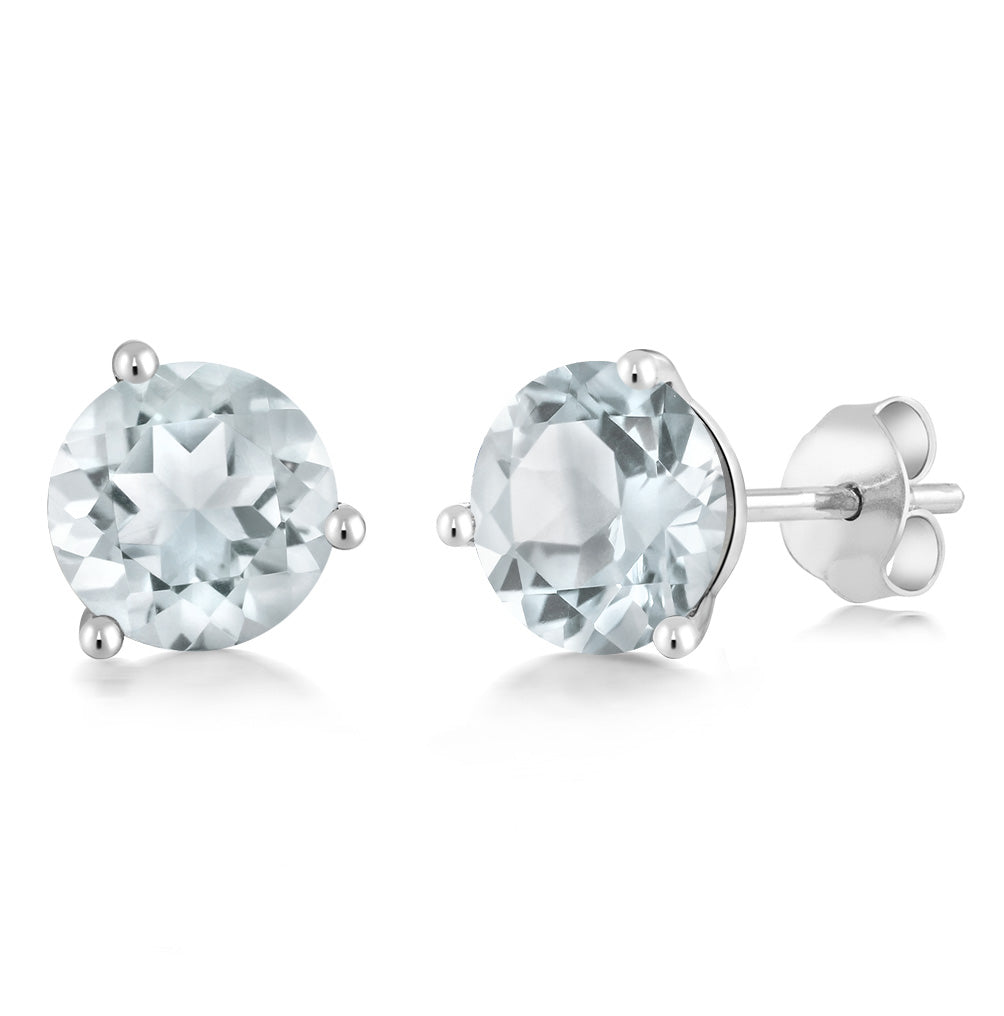 Sky Blue Topaz - November_14K White Gold_Earrings in 14K White Gold