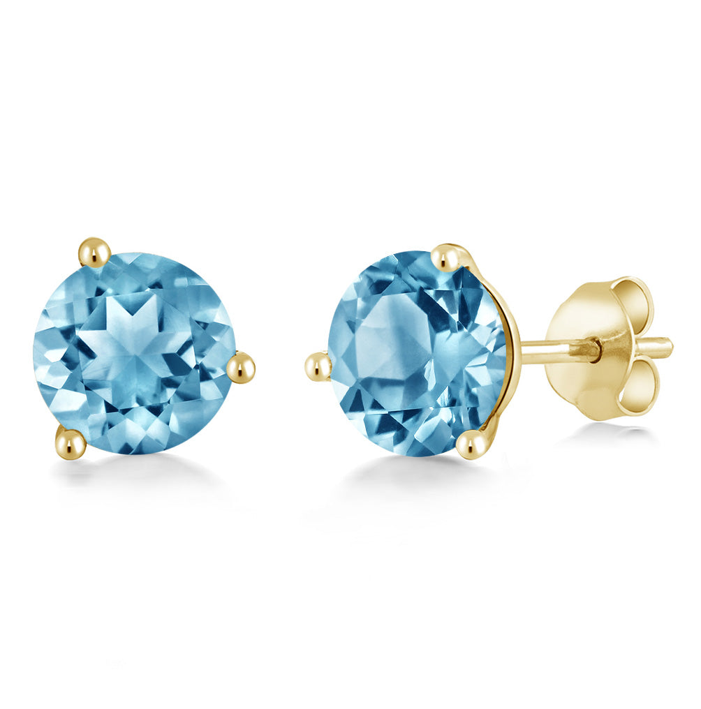 Swiss Blue Topaz - November_14K Yellow Gold_Earrings in 14K Yellow Gold