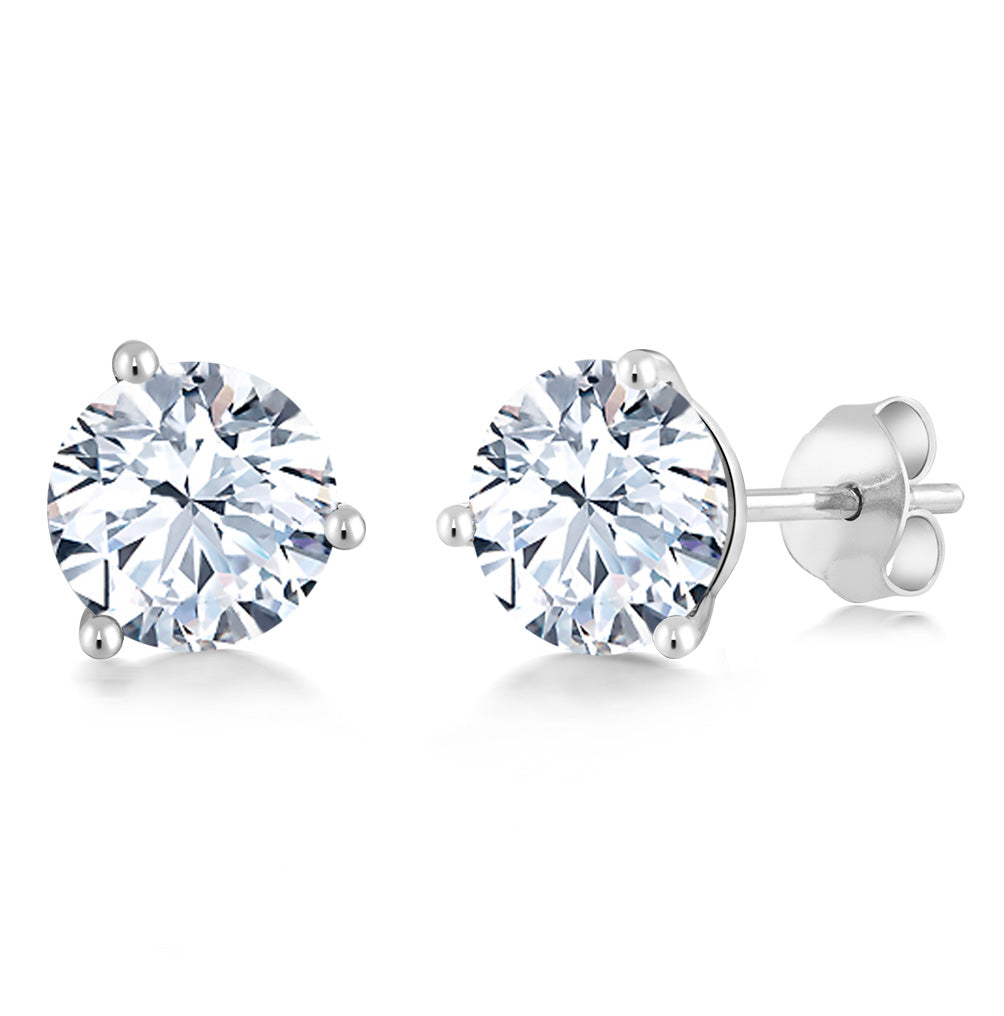 White Created Sapphire - September_14K White Gold_Earrings in 14K White Gold