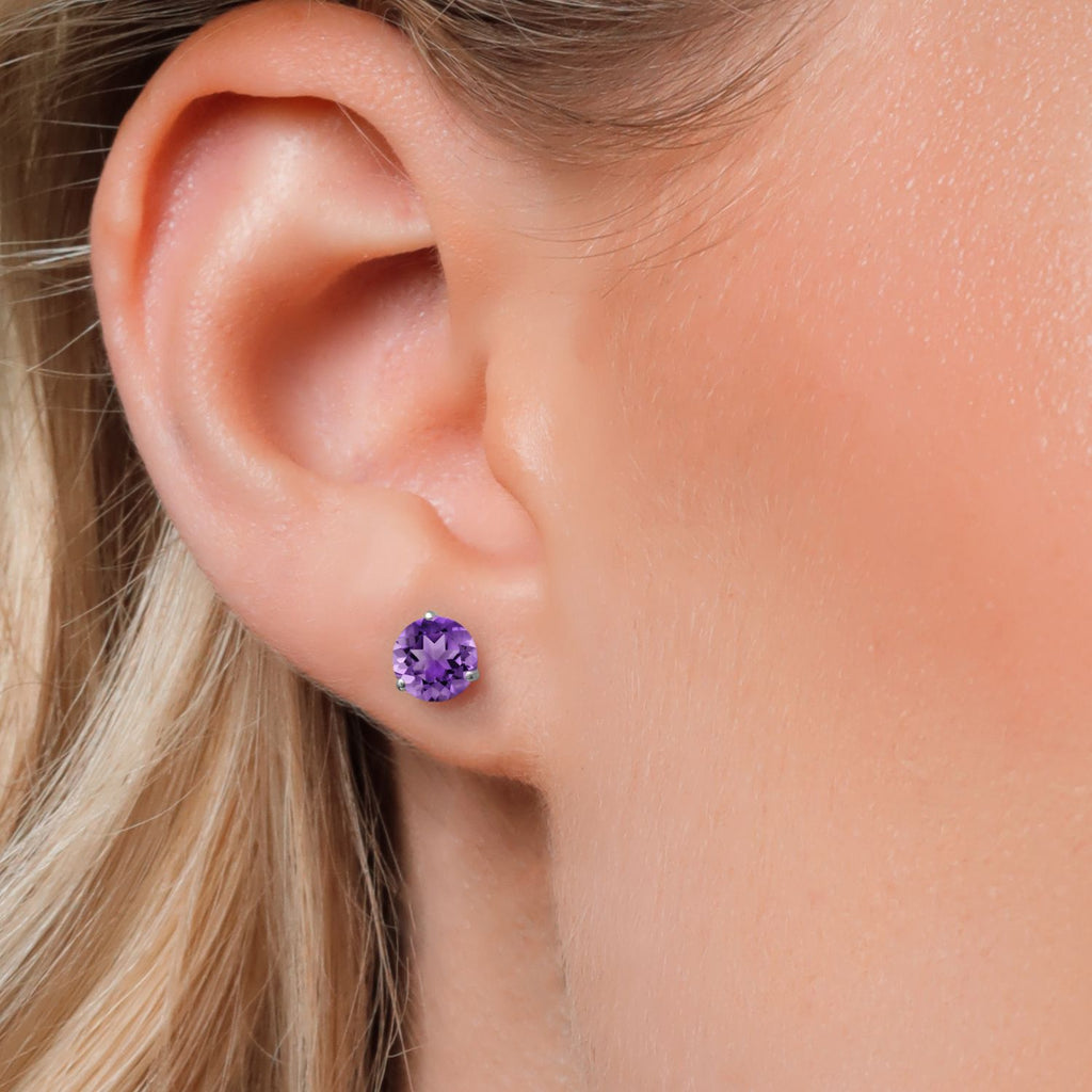 Amethyst - February_Earrings in 14K White Gold