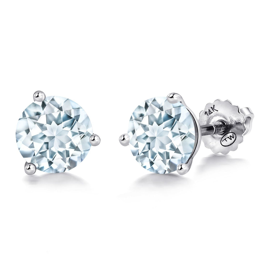 Aquamarine_Earrings in 14K White Gold