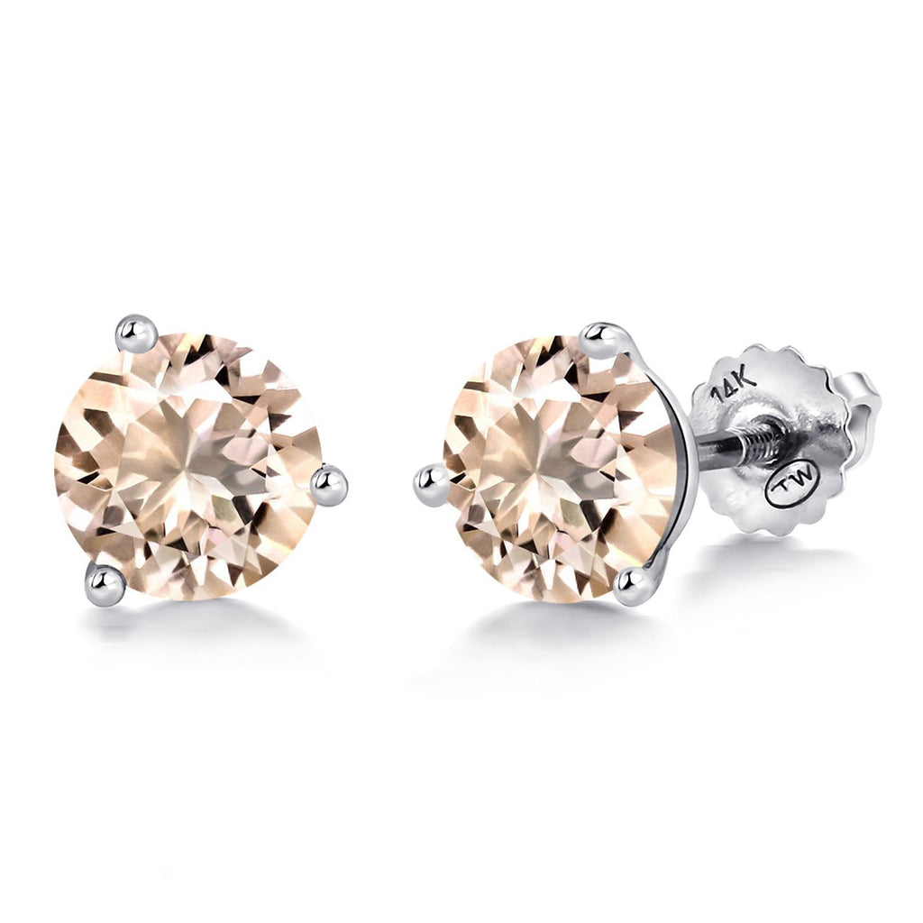 Morganite_Earrings in 14K White Gold