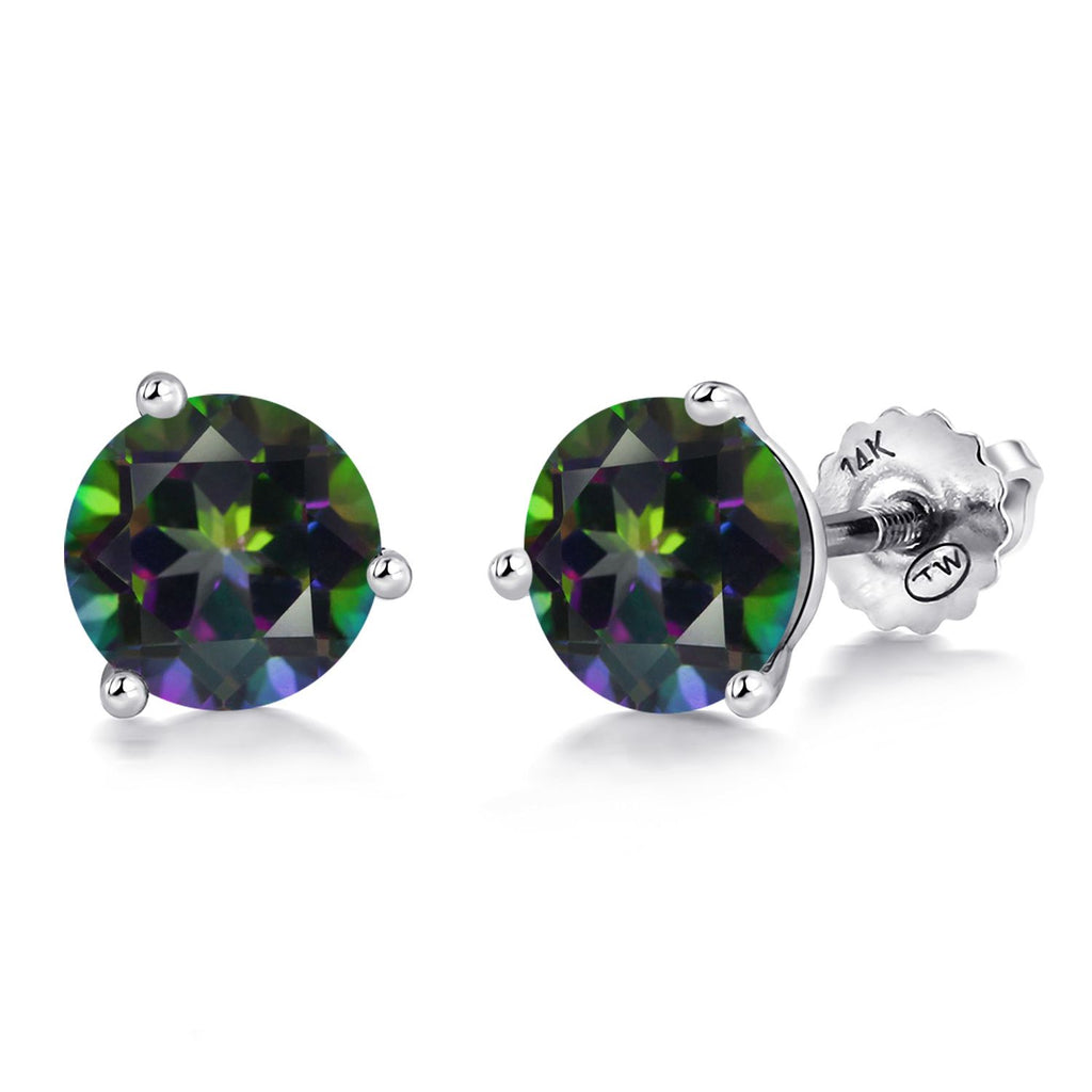 Green Mystic Topaz_Earrings in 14K White Gold