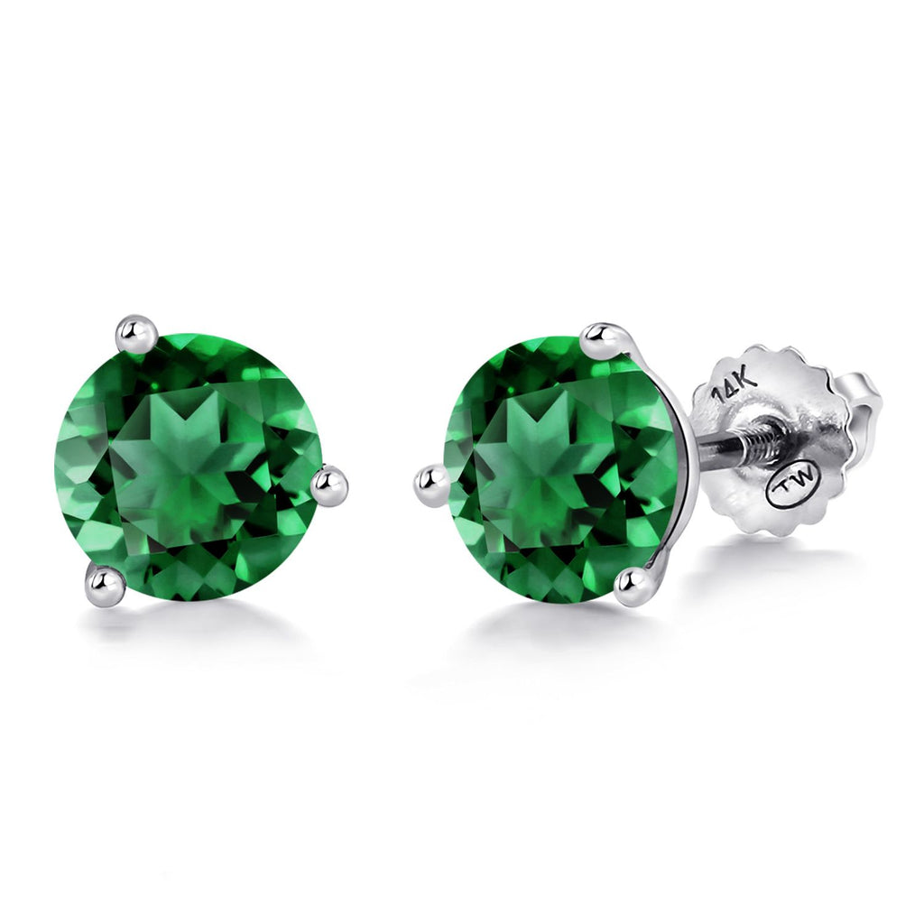 Nano Emerald_Earrings in 14K White Gold