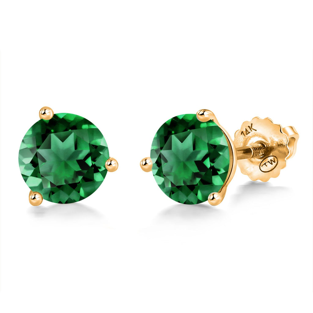 Nano Emerald_Earrings in 14K Yellow Gold