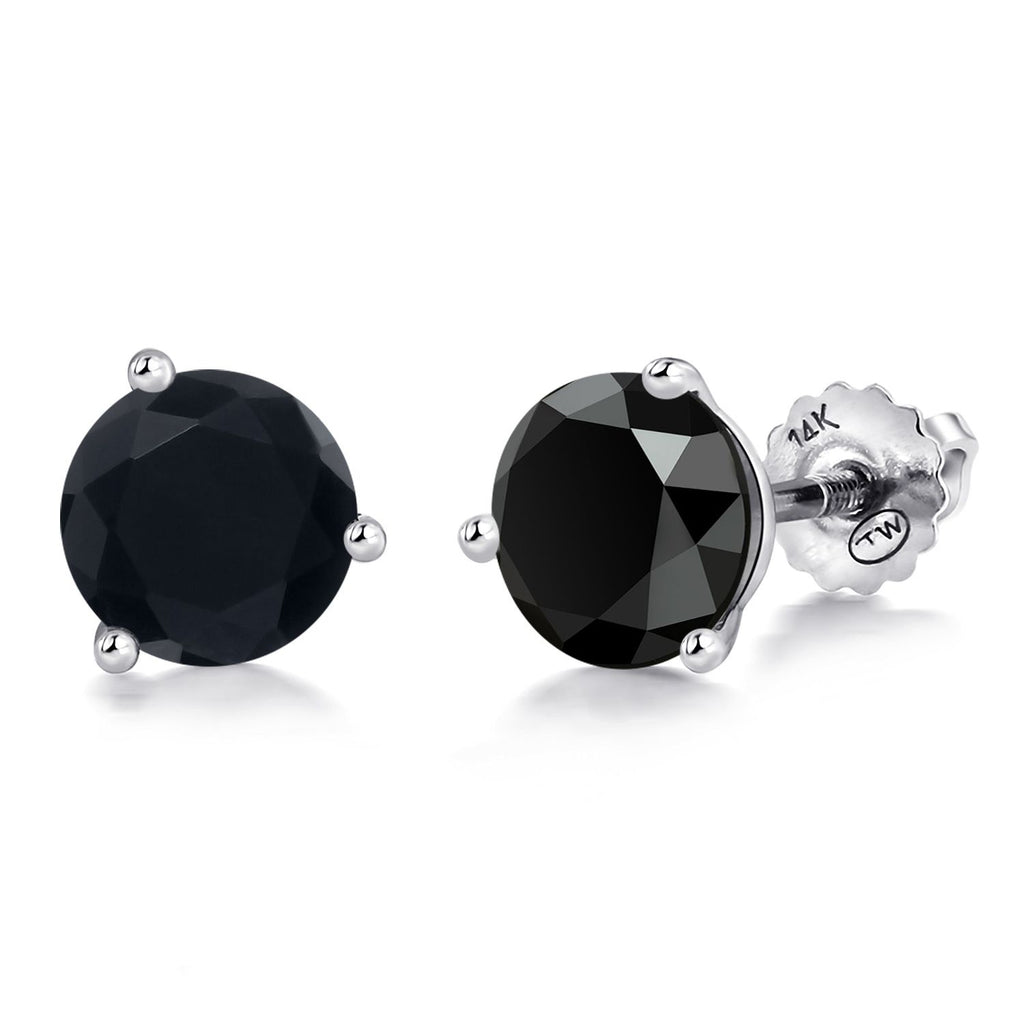 Onyx_Earrings in 14K White Gold