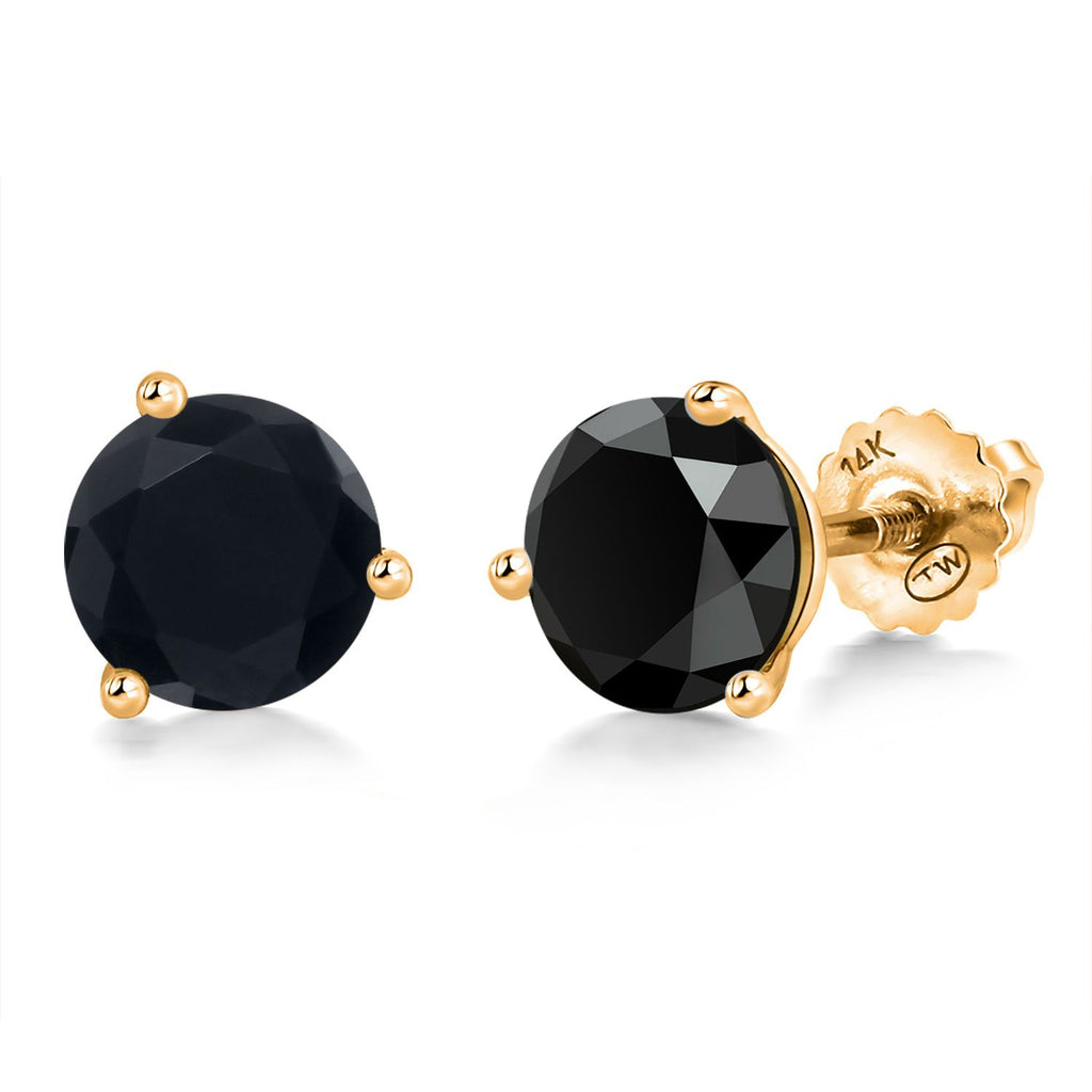 Onyx_Earrings in 14K Yellow Gold