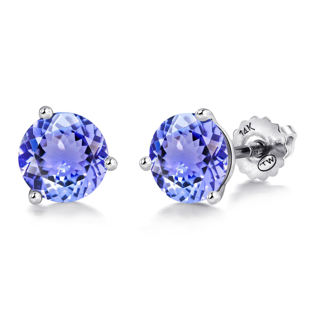 Tanzanite_Earrings in 14K White Gold