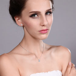 Pendant Earrings Set in 14K White Gold