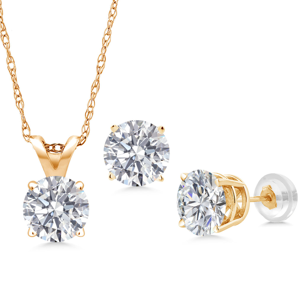 Pendant Earrings Set in 14K Yellow Gold