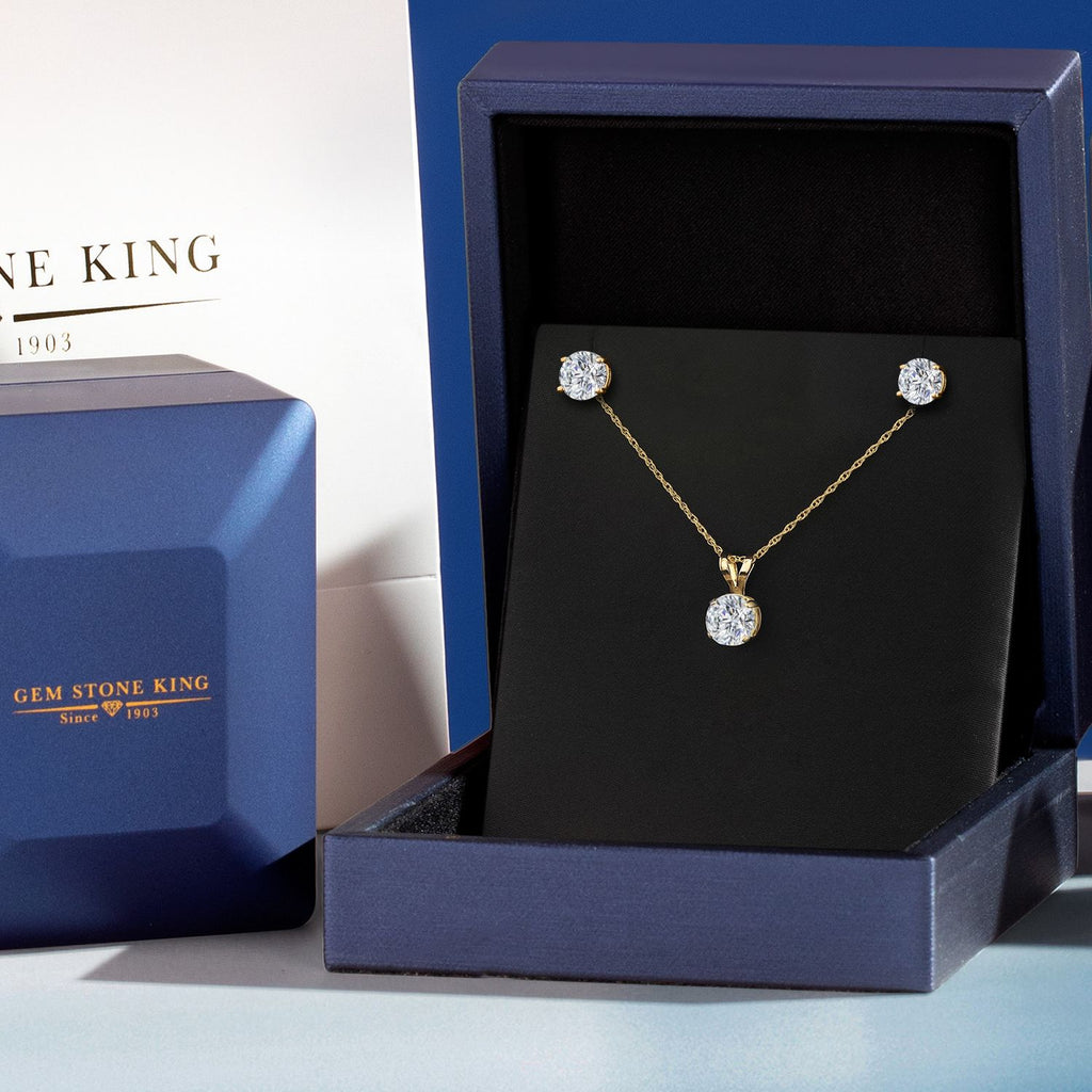 Pendant Earrings Set in 14K White Gold