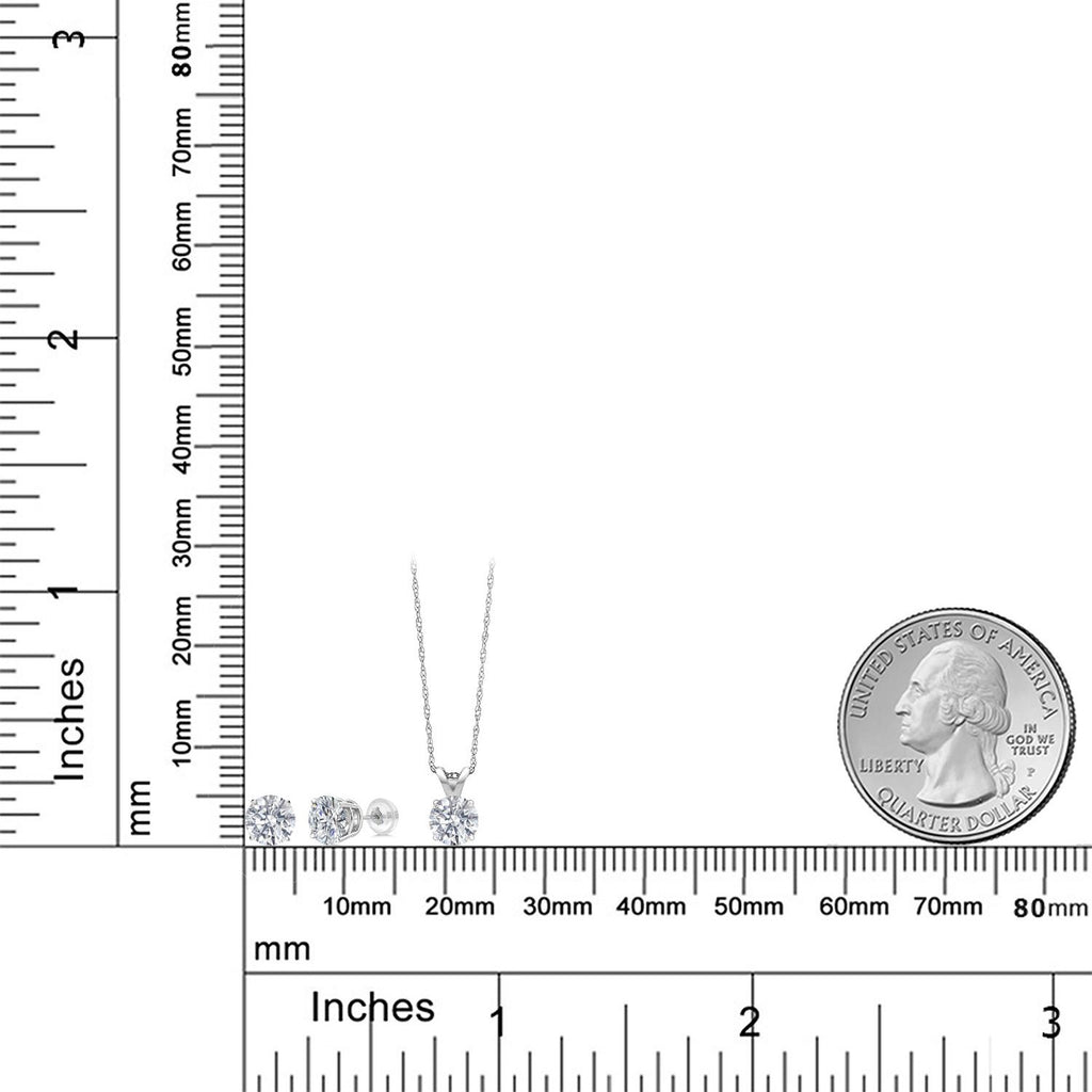 Pendant Earrings Set in 14K White Gold