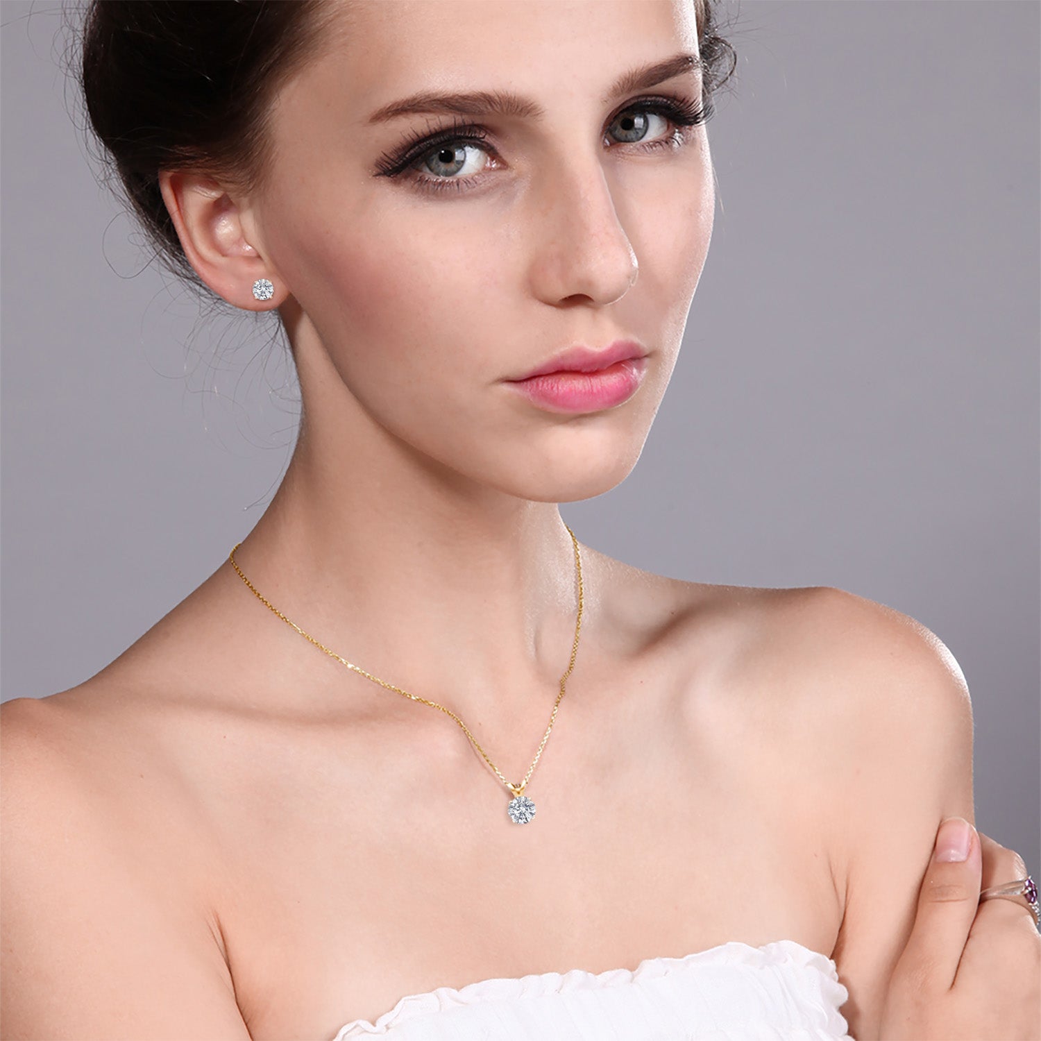 Pendant Earrings Set in 14K Yellow Gold