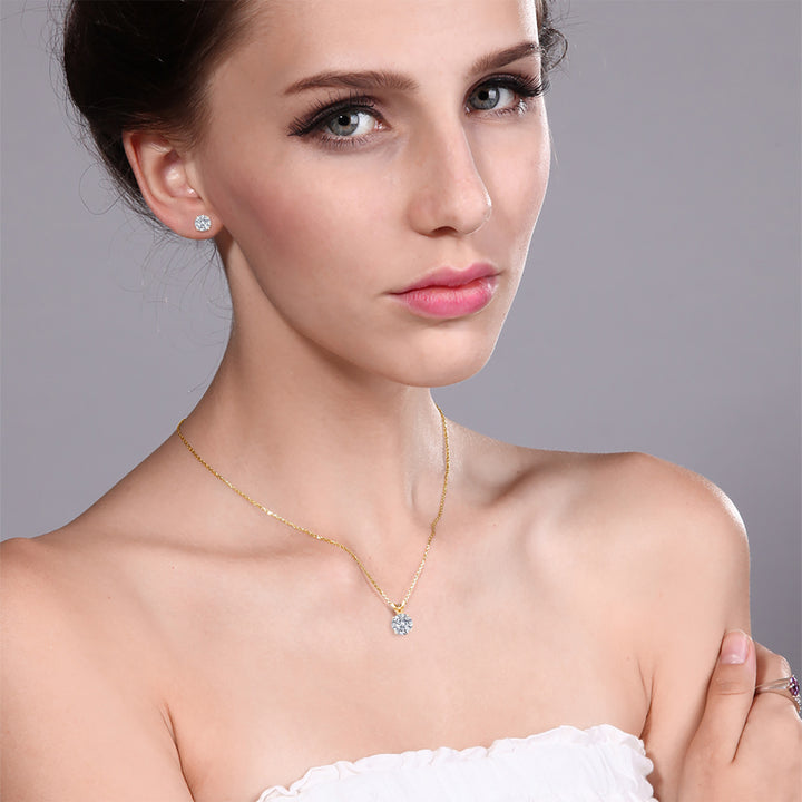 Pendant Earrings Set in 14K Yellow Gold