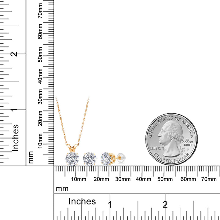 Pendant Earrings Set in 14K Yellow Gold