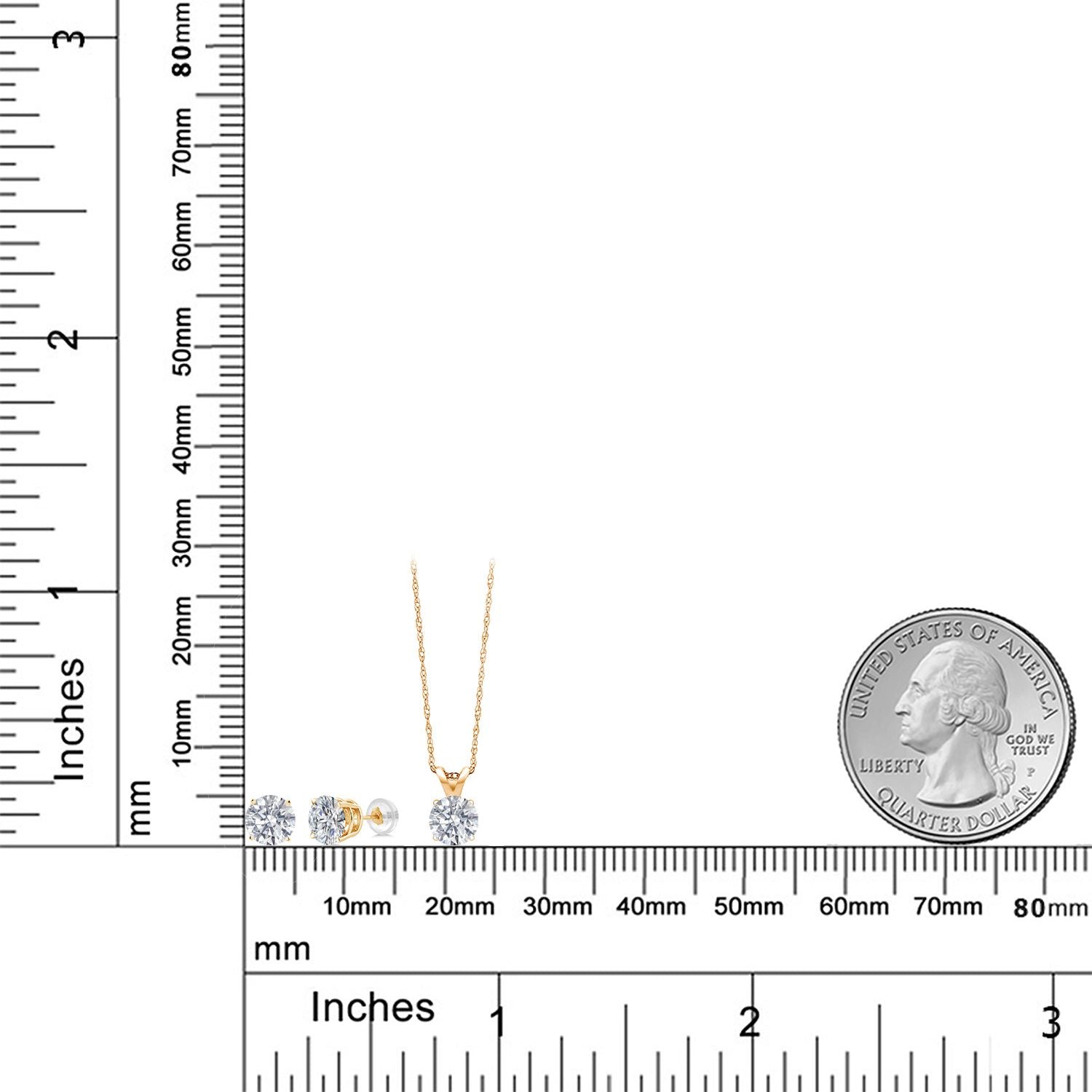 Pendant Earrings Set in 14K Yellow Gold