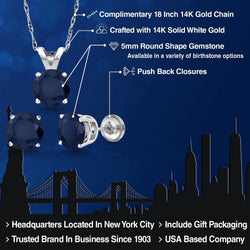 Pendant Earrings Set in 14K White Gold