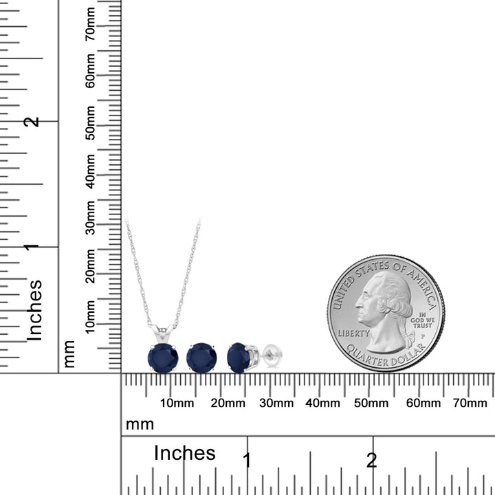 Pendant Earrings Set in 14K White Gold