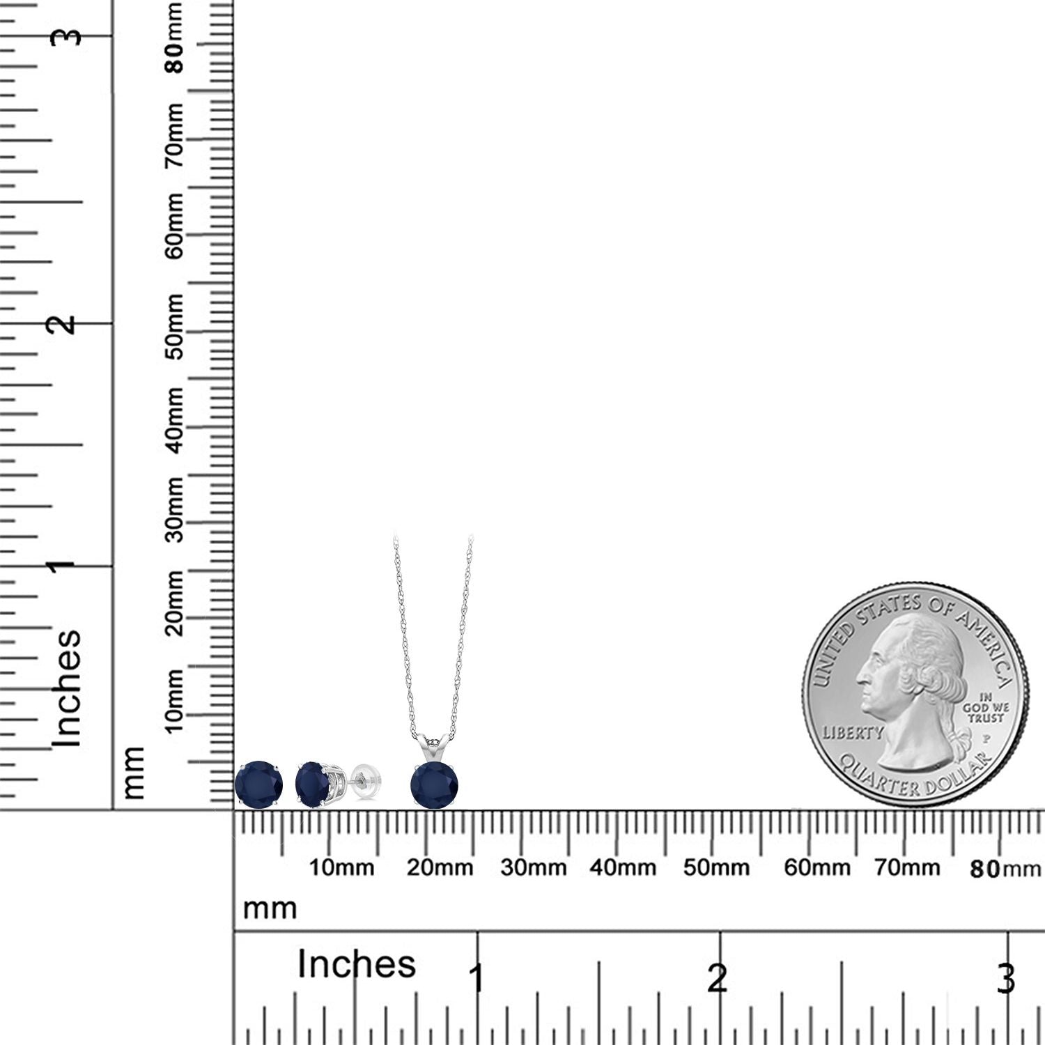 Pendant Earrings Set in 14K White Gold