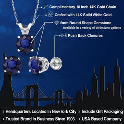 Pendant Earrings Set in 14K White Gold