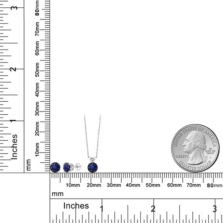 Pendant Earrings Set in 14K White Gold