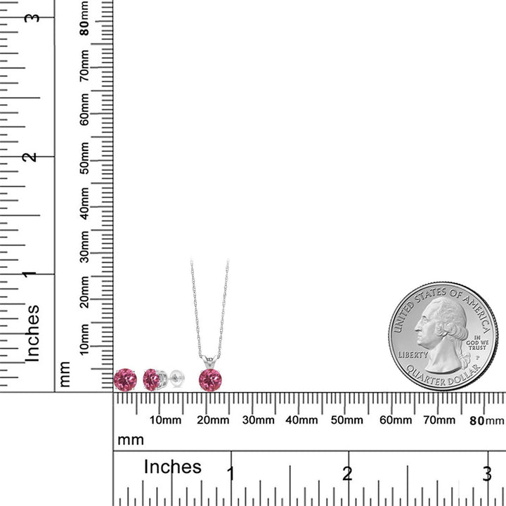 Pendant Earrings Set in 14K White Gold