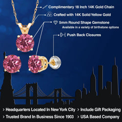 Pendant Earrings Set in 14K Yellow Gold