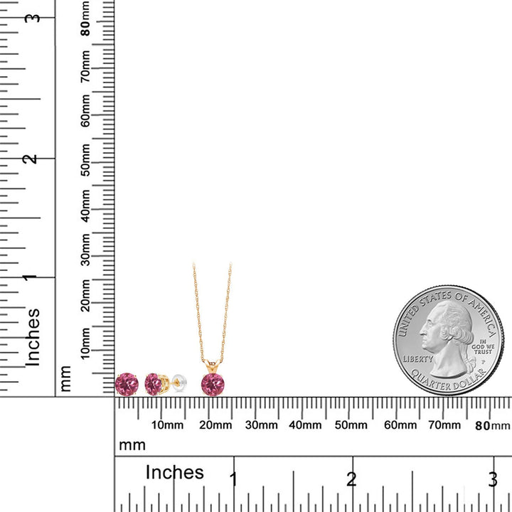 Pendant Earrings Set in 14K Yellow Gold