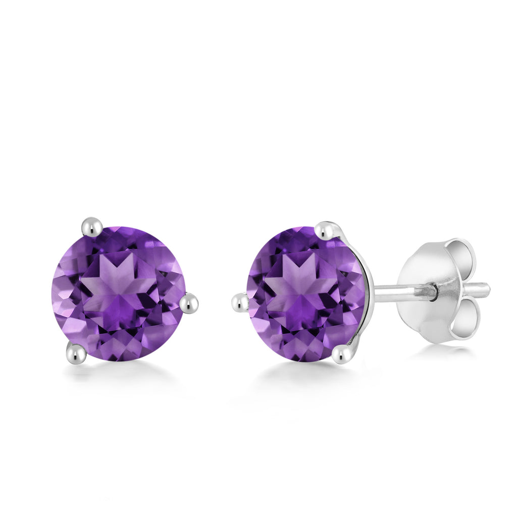 Amethyst - February_Earrings in 18K White Gold