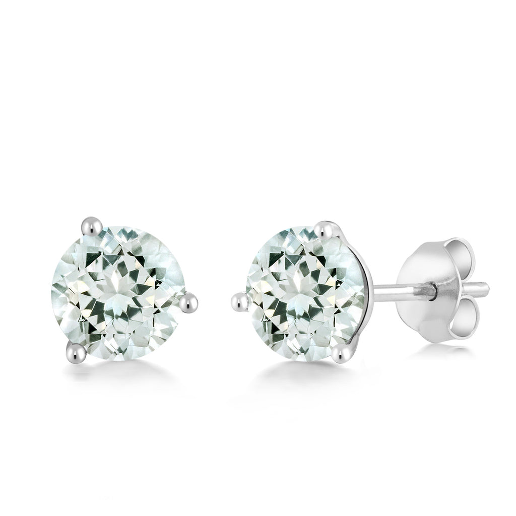 Aquamarine - March_Earrings in 18K White Gold