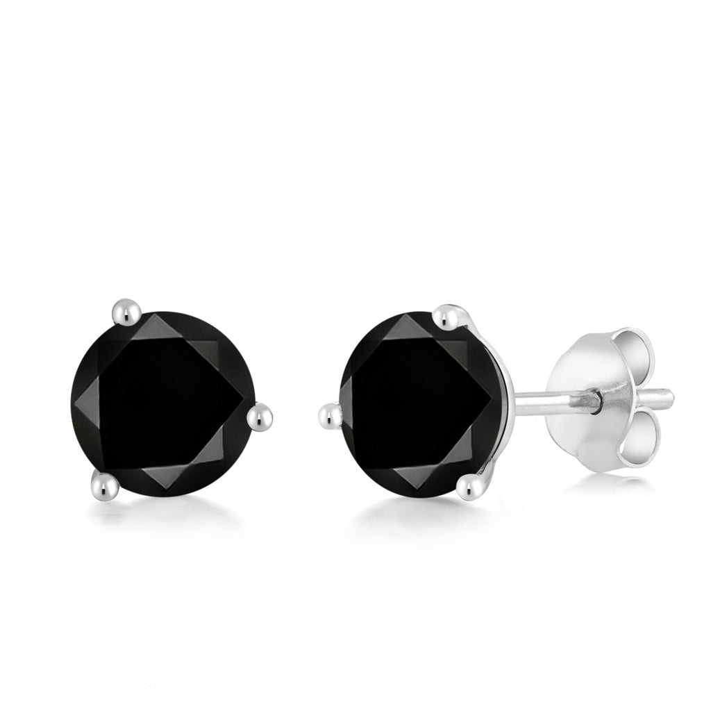 Black Diamond - April_Earrings in 18K White Gold
