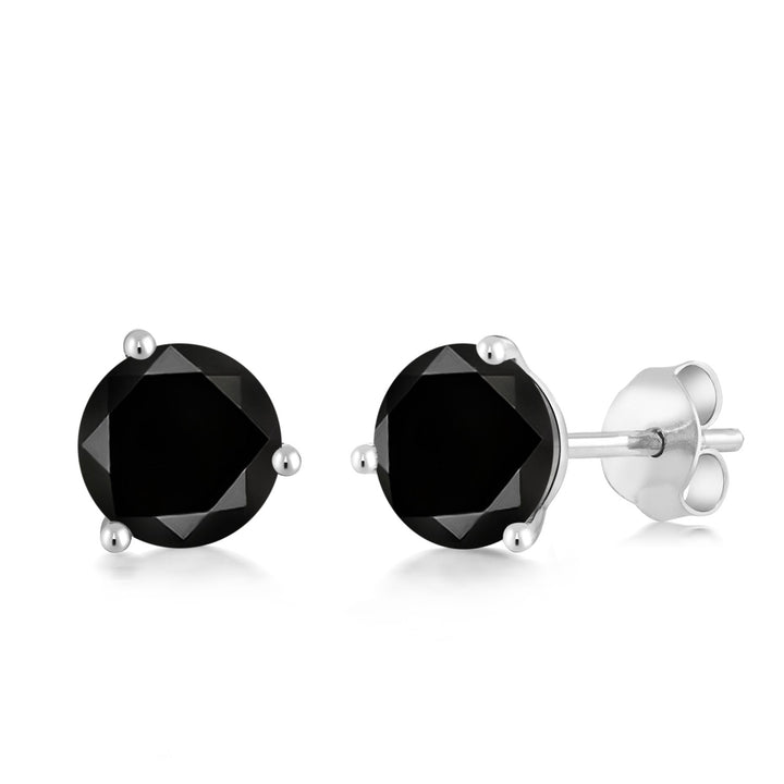 Black Diamond - April_Earrings in 18K White Gold