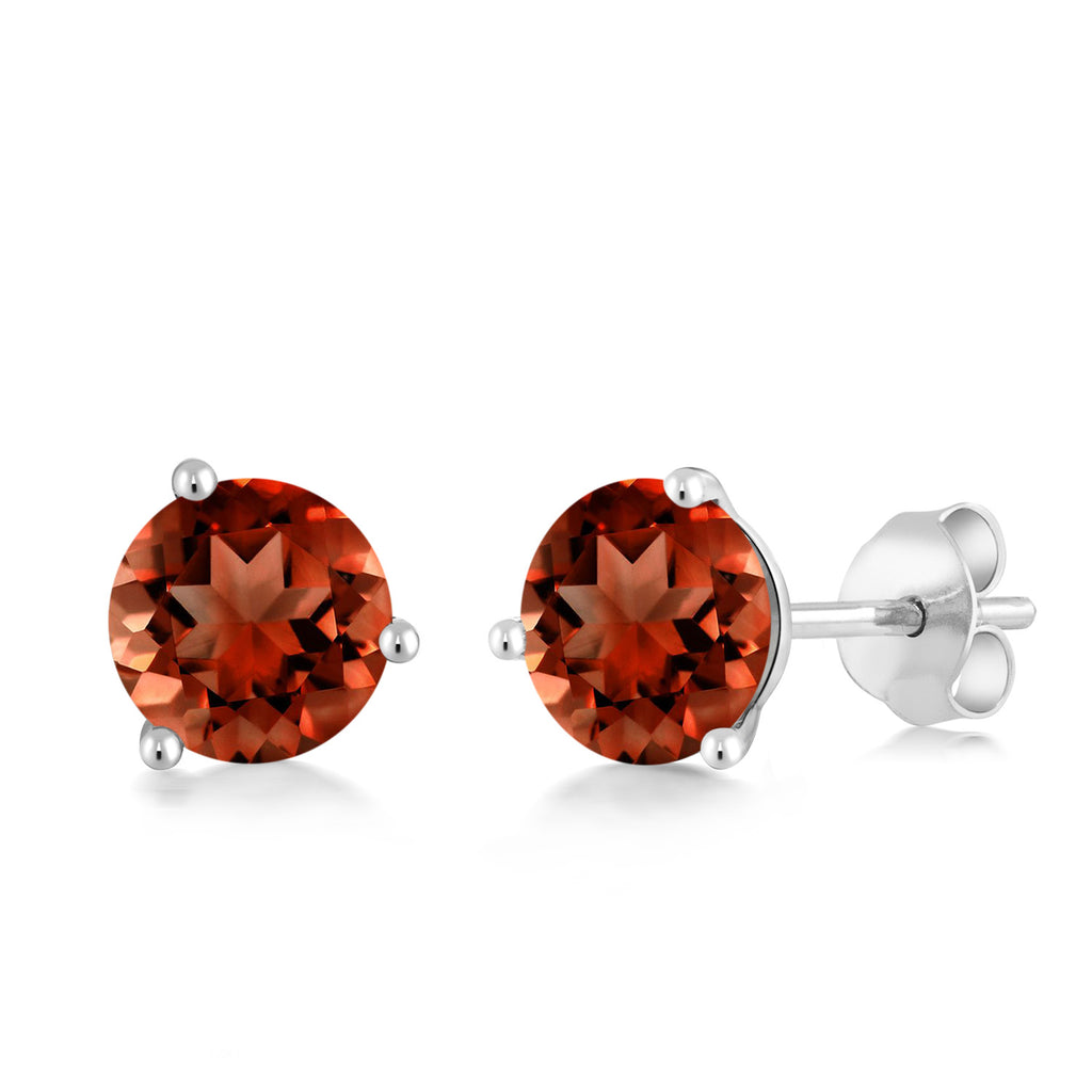 Garnet - January_Earrings in 18K White Gold