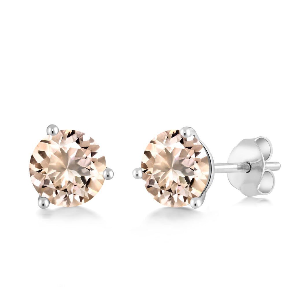 Morganite - October_Earrings in 18K White Gold