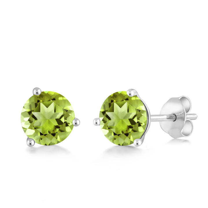 Peridot - August_Earrings in 18K White Gold
