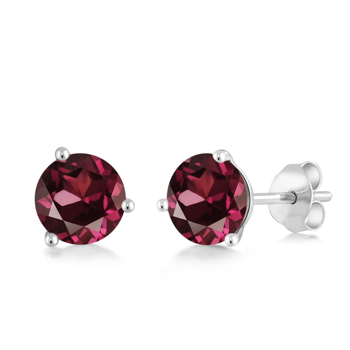 Rhodolite Garnet_Earrings in 18K White Gold