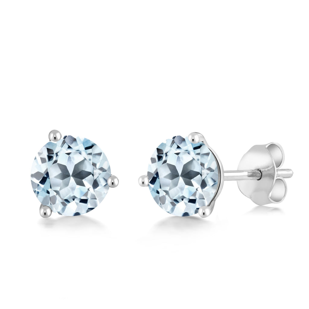 Sky Blue Topaz - November_Earrings in 18K White Gold