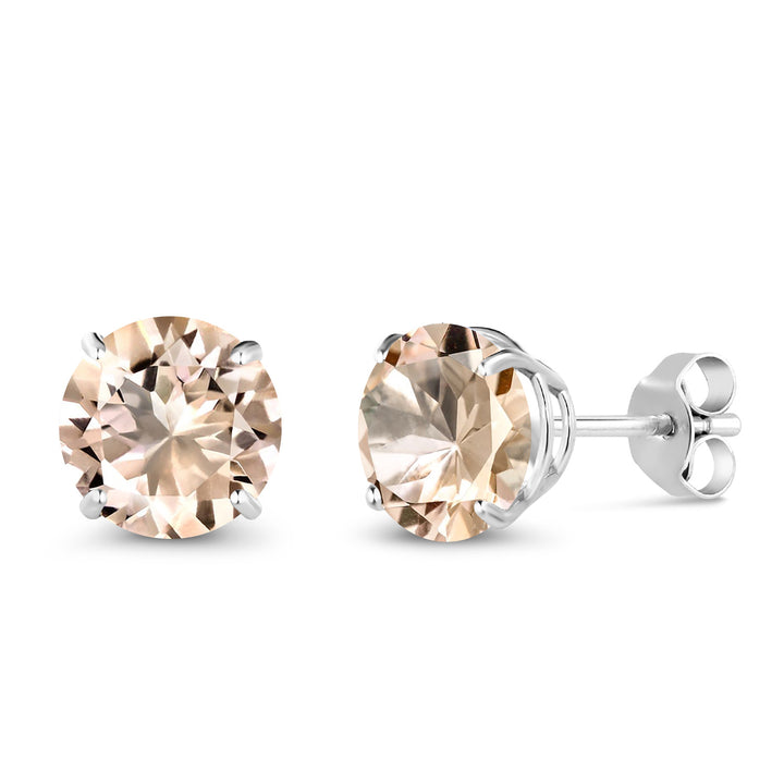 Morganite - October_Earrings in 18K White Gold