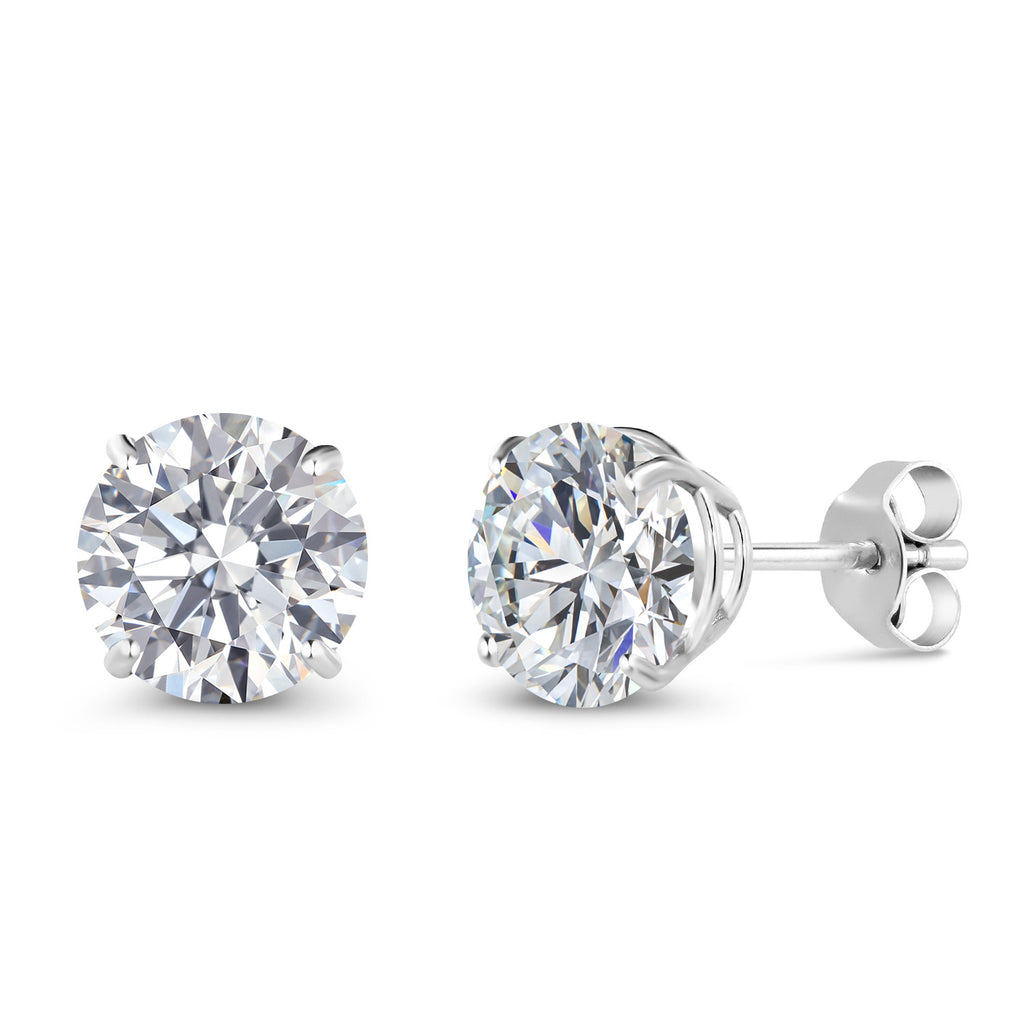 White Lab Grown Diamond - April_Earrings in 18K White Gold
