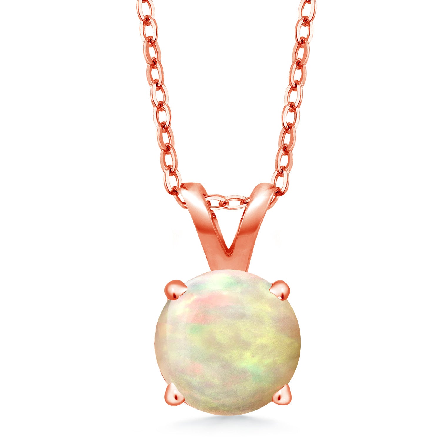 Ethiopian Opal - October_Pendant in 925 Rose Gold Plated Silver