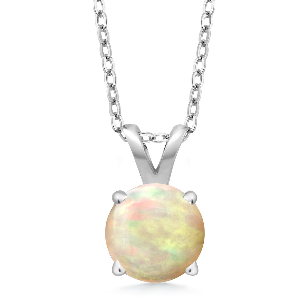 Ethiopian Opal-Cabochon - October_Pendant in 925 Sterling Silver