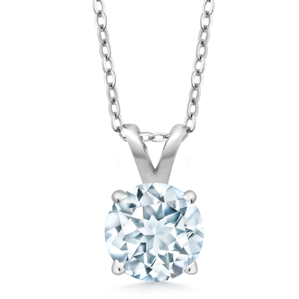 Aquamarine - March_Pendant in 925 Sterling Silver