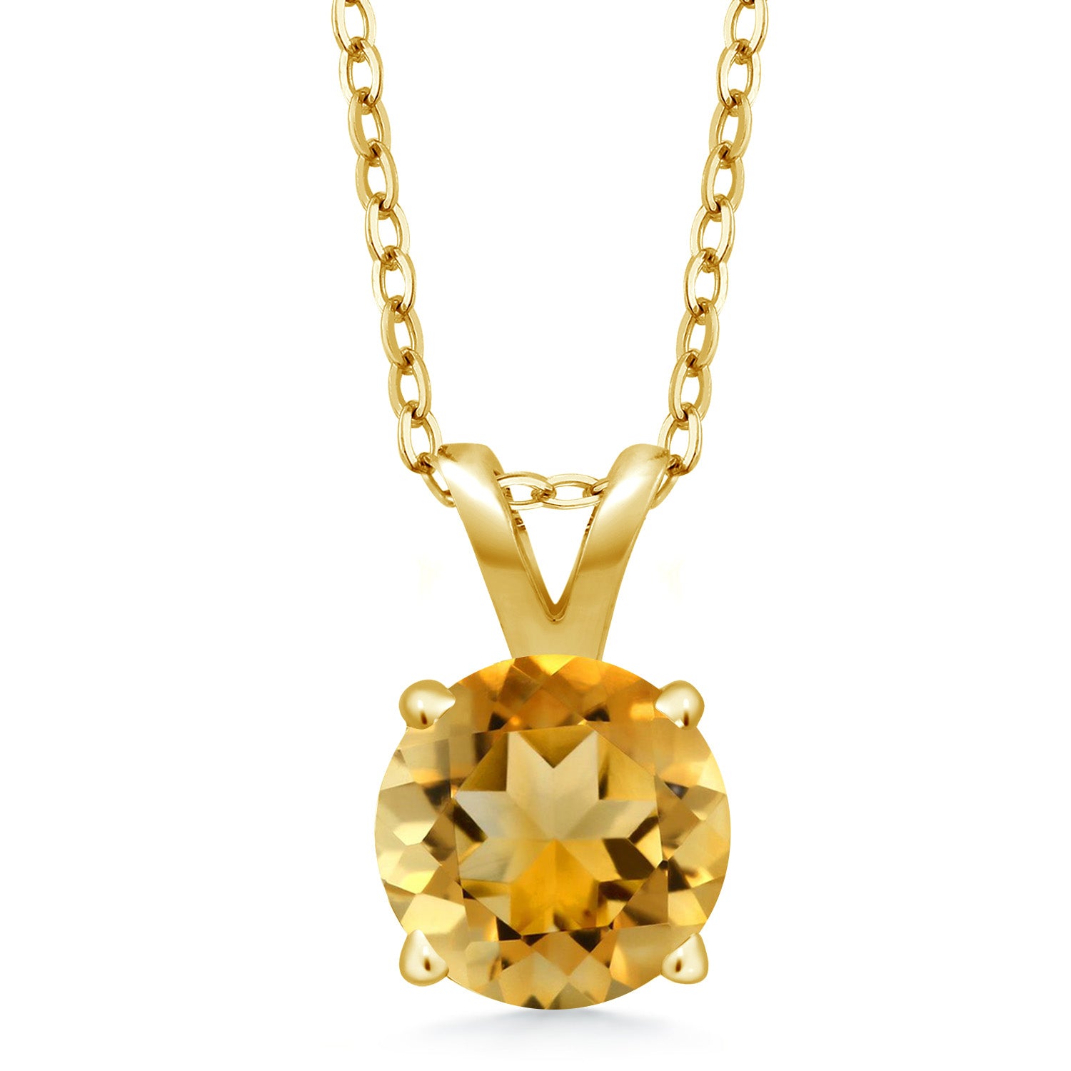 Citrine - November_Pendant in 925 Yellow Gold Plated Silver