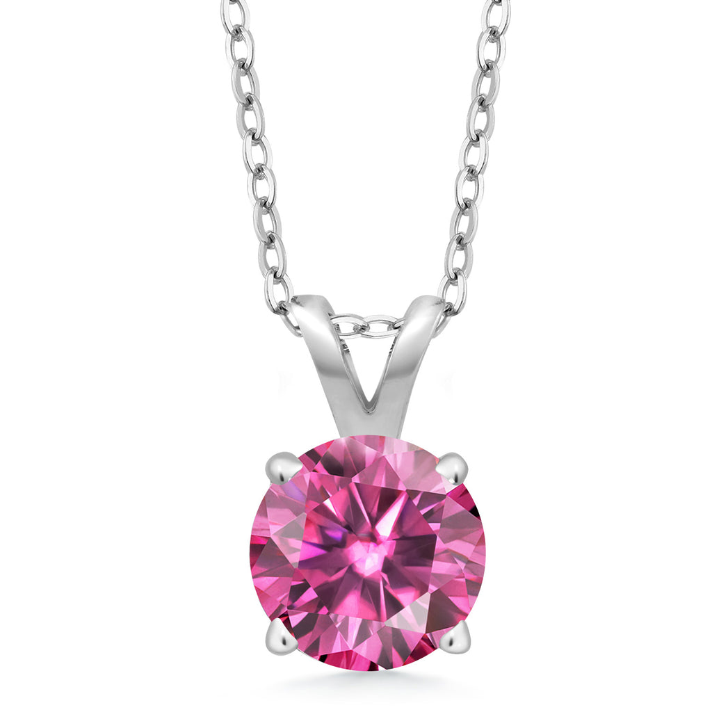Pink Moissanite - April_Pendant in 925 Sterling Silver