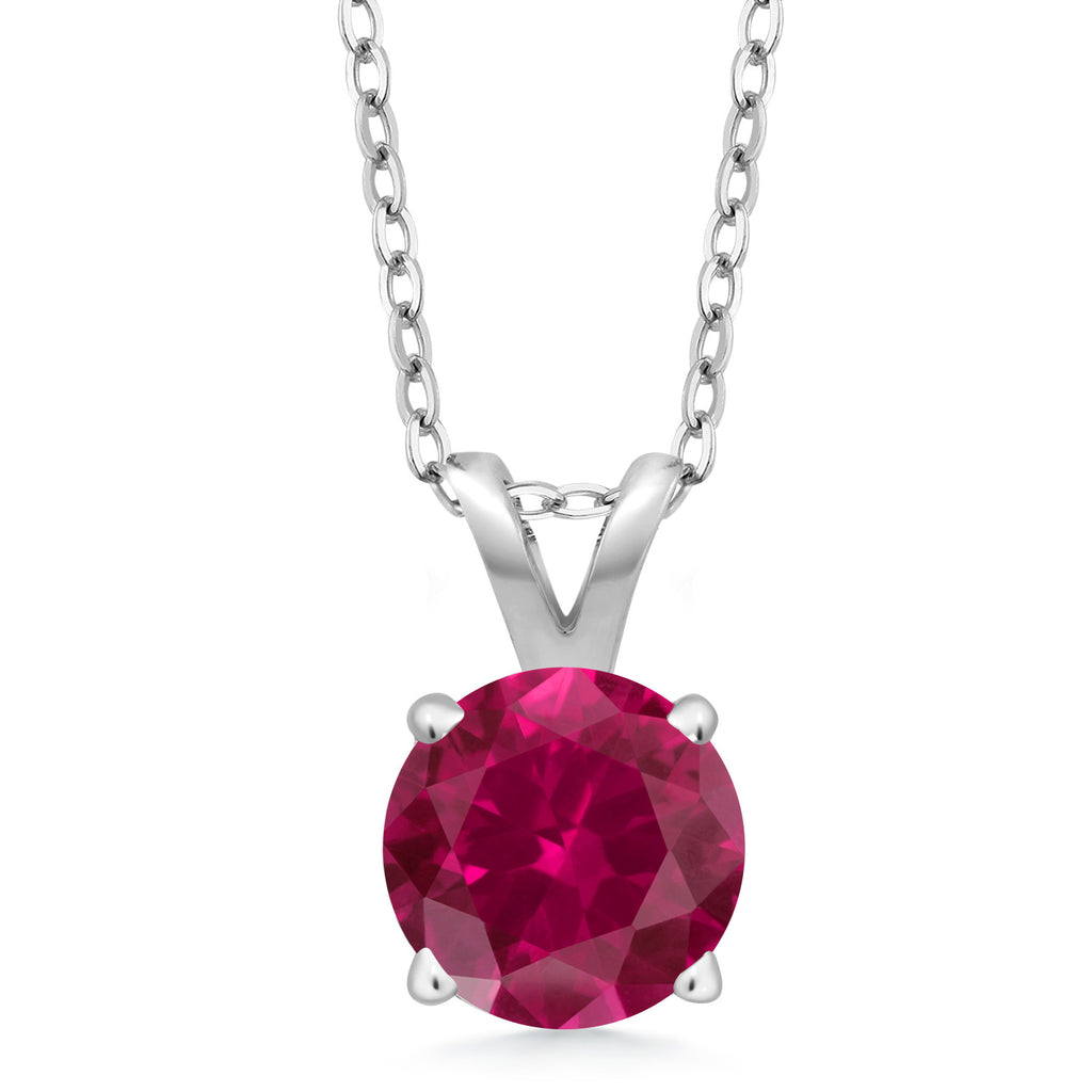 Created Ruby - July_Pendant in 925 Sterling Silver