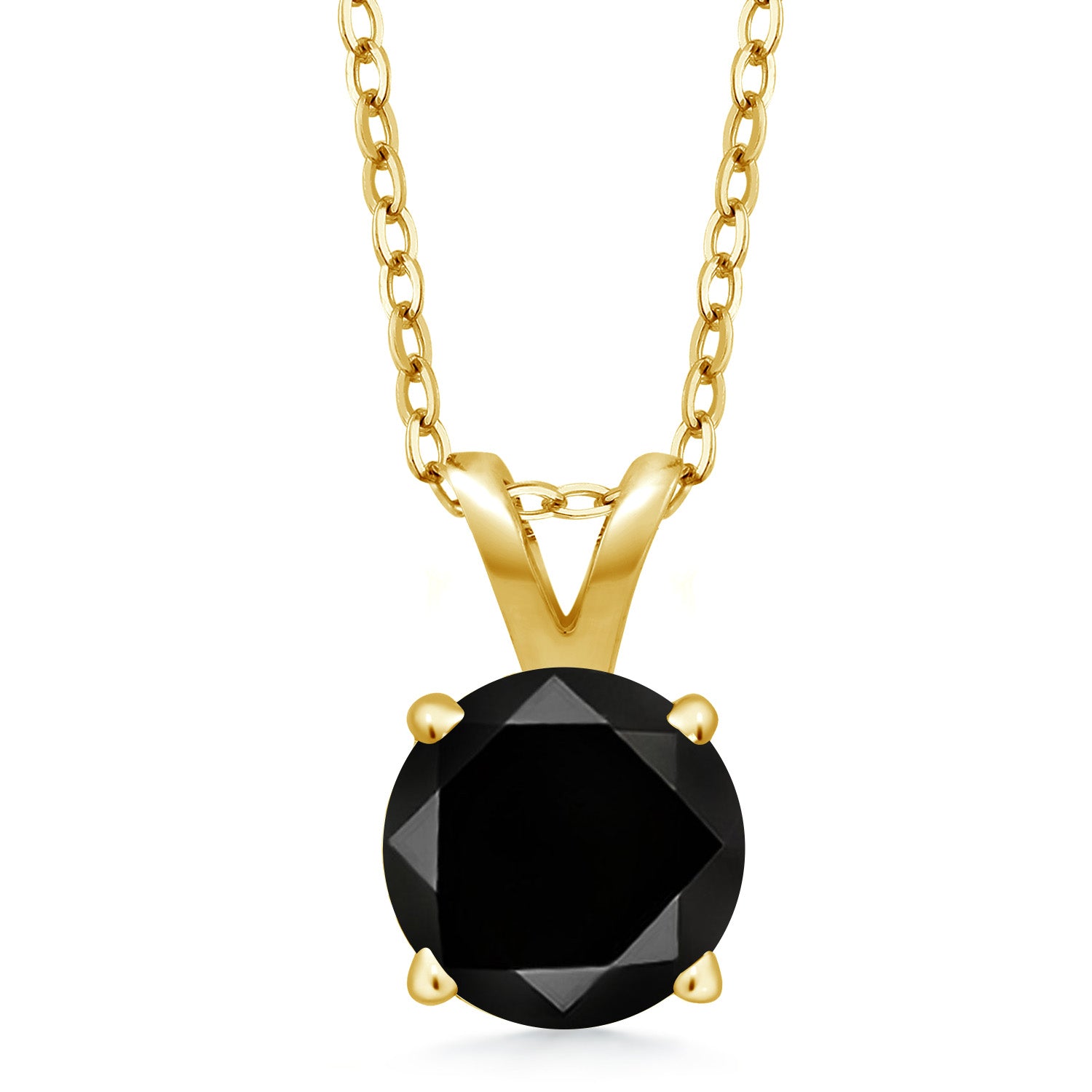 Black Diamond - April_Pendant in 925 Yellow Gold Plated Silver