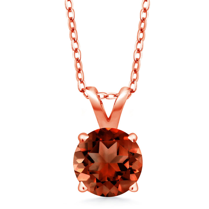 Garnet - January_Pendant in 925 Rose Gold Plated Silver