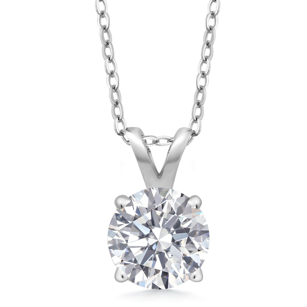 White Lab Grown Diamond - April_Pendant in 925 Sterling Silver