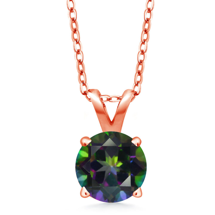 Green Mystic Topaz_Pendant in 925 Rose Gold Plated Silver